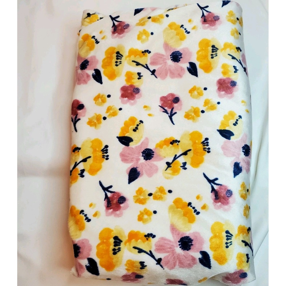 Chick‎ Pea Flowers Floral Flower Plush Sherpa Baby Girl Blanket